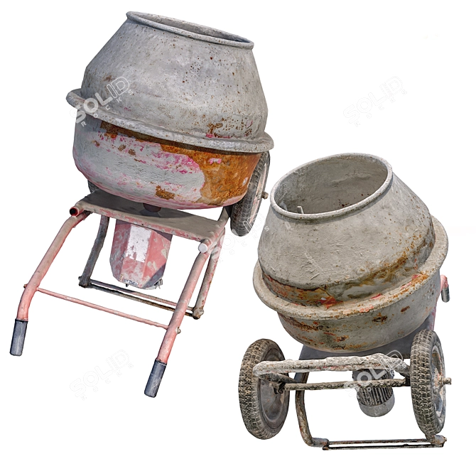 High-Quality Concrete Mixer 3D model image 11