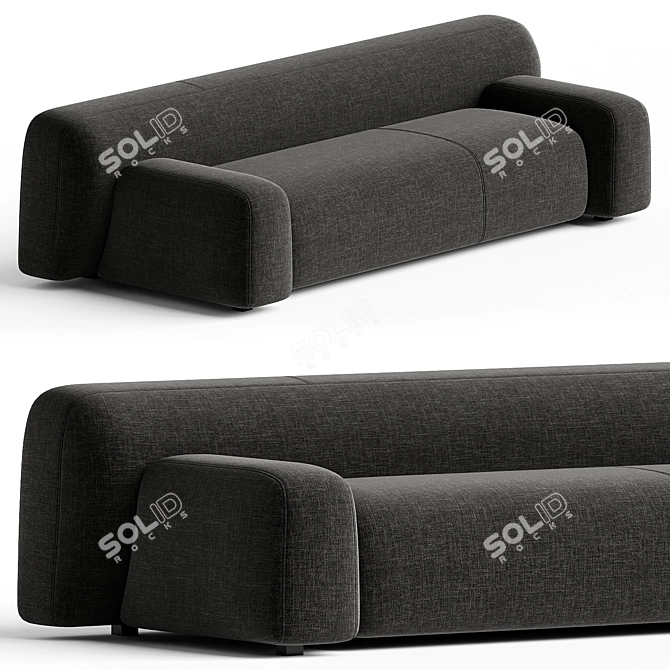 Modern Modular Suiseki Sofa System 3D model image 1