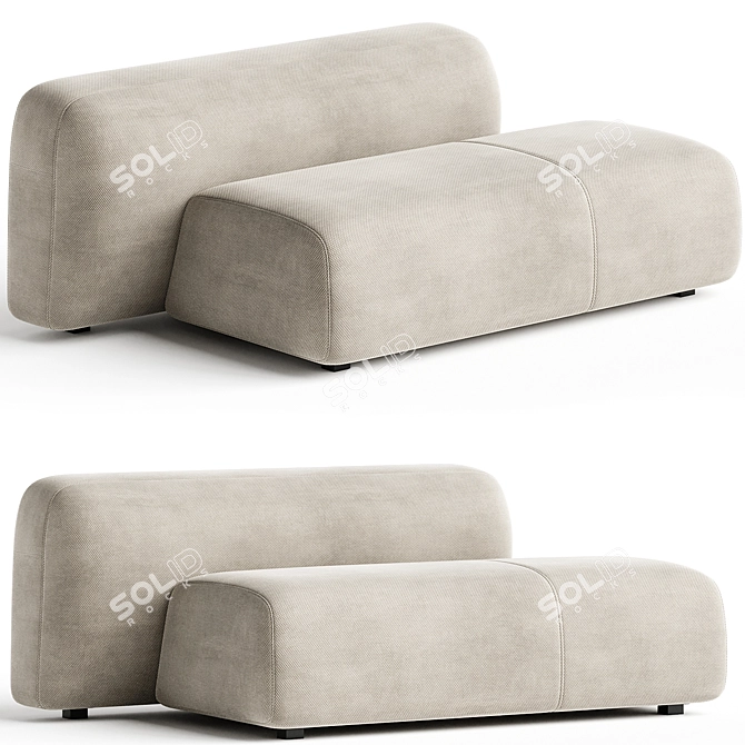 Modern Modular Suiseki Sofa System 3D model image 1