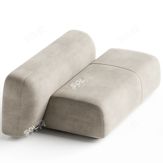 Modern Modular Suiseki Sofa System 3D model image 2