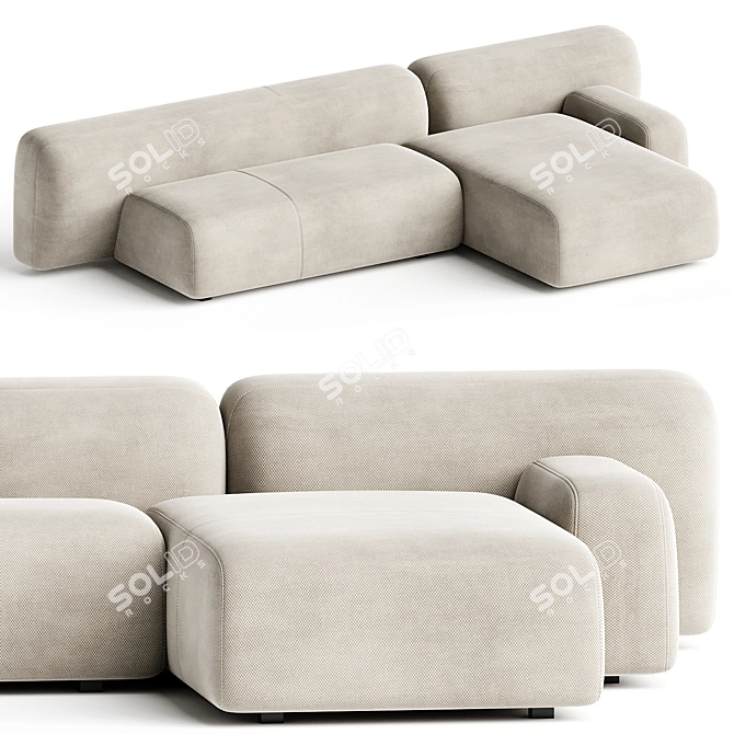 Modern Suiseki Sofa System 3D model image 1