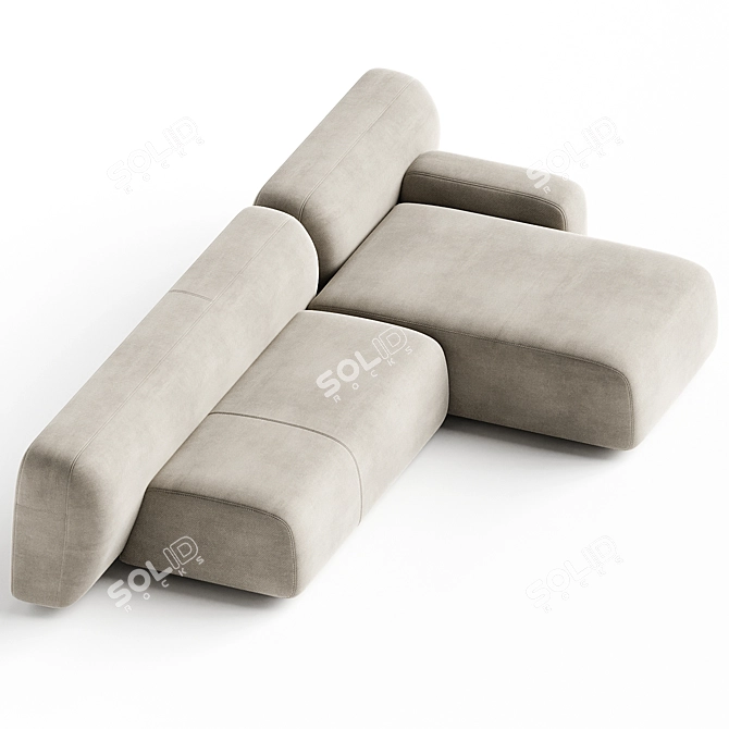 Modern Suiseki Sofa System 3D model image 2