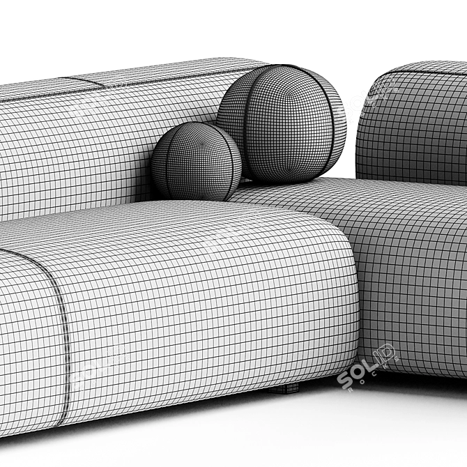 Modern Modular Suiseki Sofa Set 3D model image 3