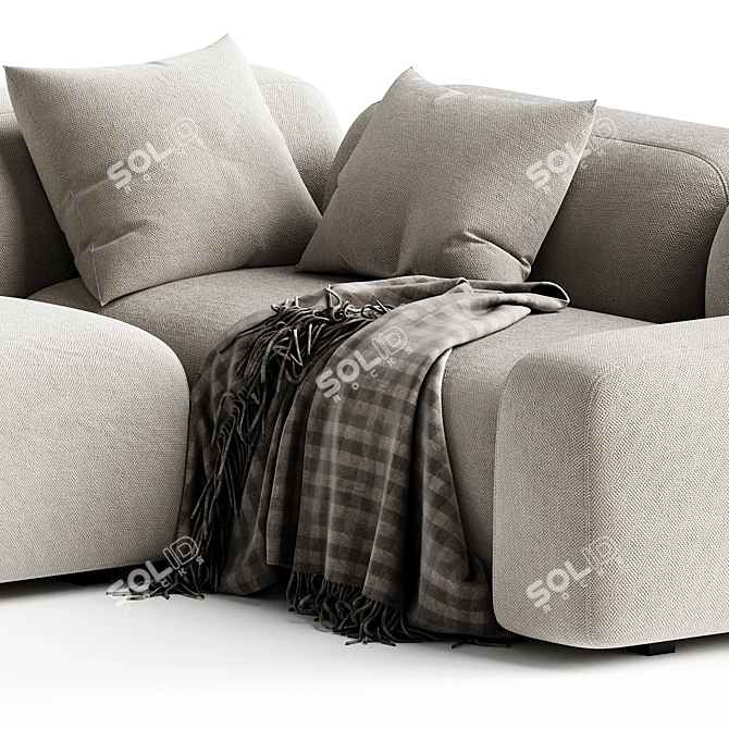 Elegant Suiseki Sofa System 3D model image 2