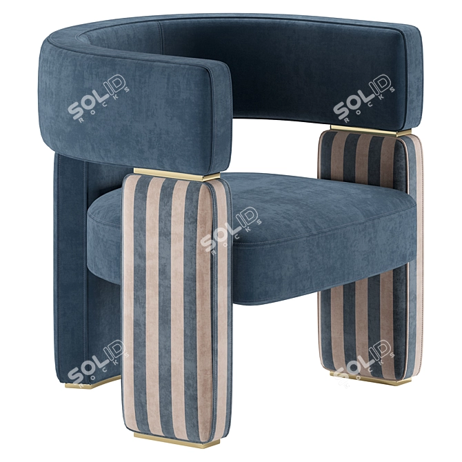Sophisticated Fendi Margaret Armchair 3D model image 1