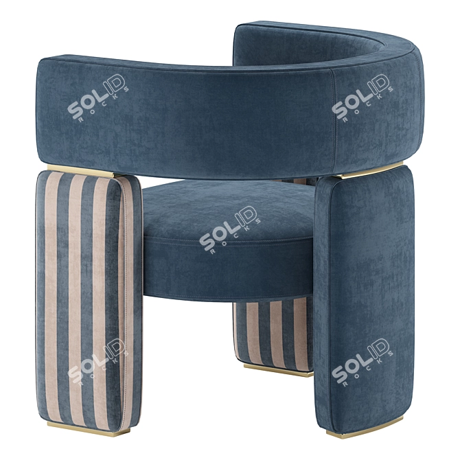 Sophisticated Fendi Margaret Armchair 3D model image 2