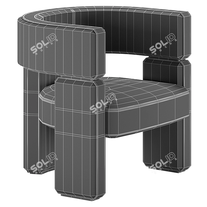 Sophisticated Fendi Margaret Armchair 3D model image 3