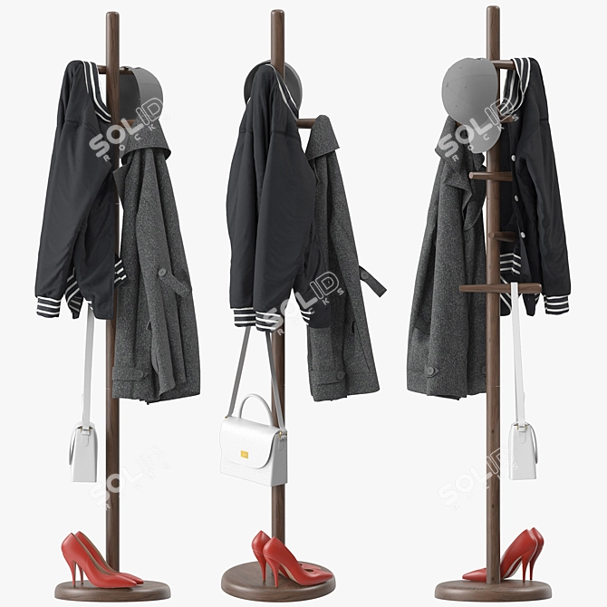  COAT RACK Feifei Floor 3D Model 3D model image 1