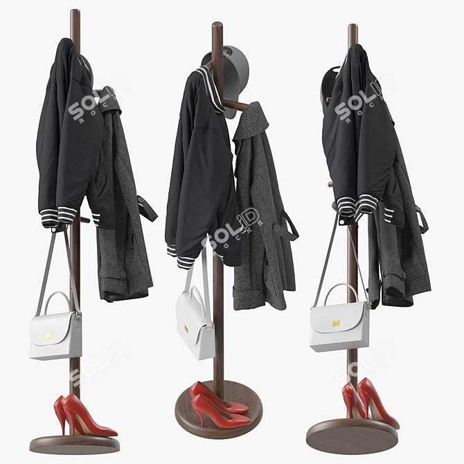  COAT RACK Feifei Floor 3D Model 3D model image 2