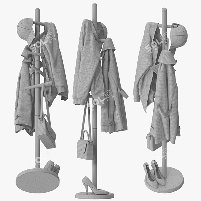  COAT RACK Feifei Floor 3D Model 3D model image 5