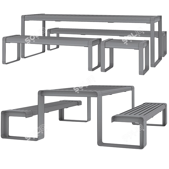 Furns STORR Bench Set 3D model image 4