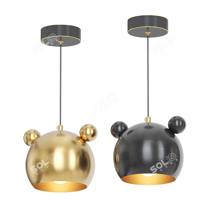 Bear One Pendant Kids Lamp 3D model image 1