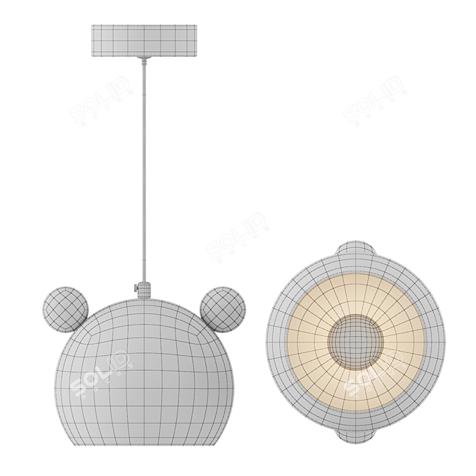 Bear One Pendant Kids Lamp 3D model image 3