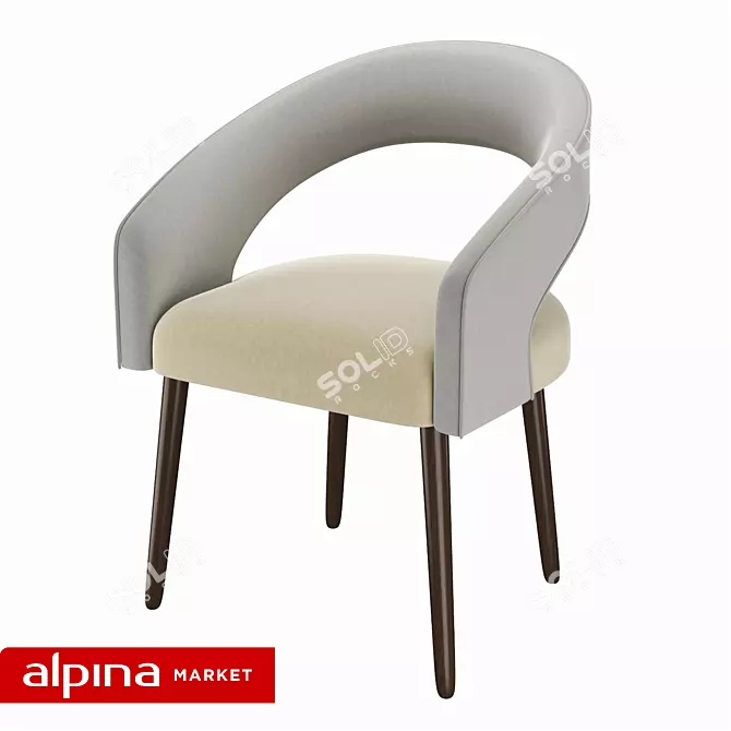 Elegant Ergonomic Armchair VERONICA 3D model image 1