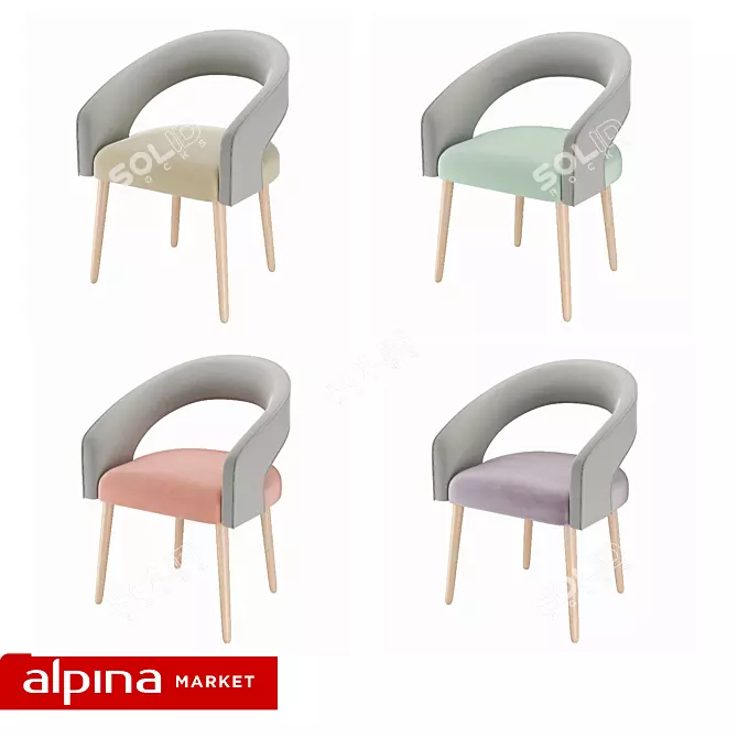 Elegant Ergonomic Armchair VERONICA 3D model image 3