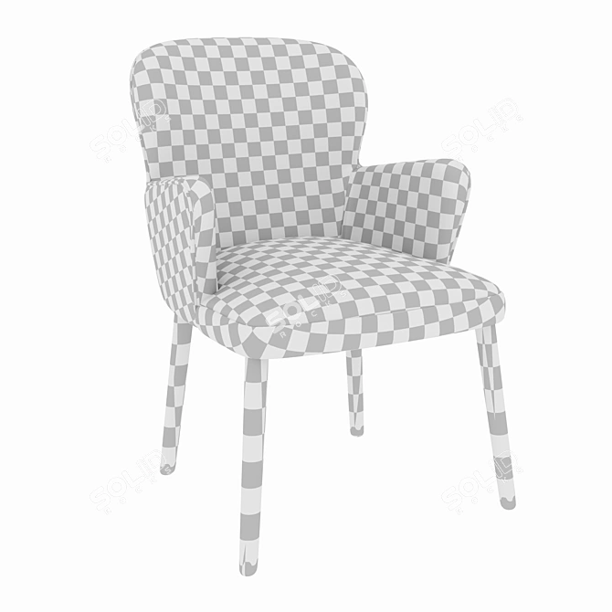 Modern Wood Accent Chair 3D model image 4