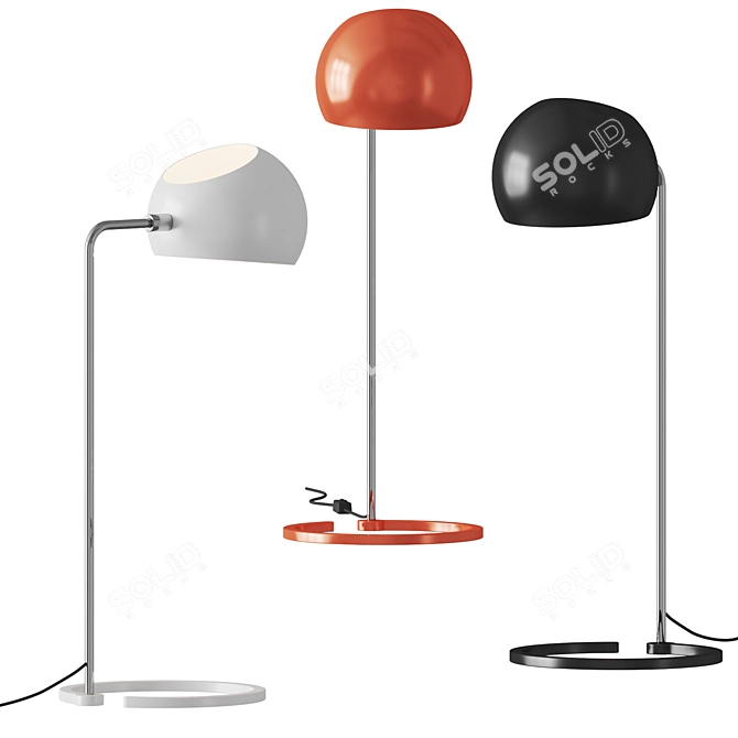 Minimalist Industrial Desk Lamp 3D model image 1