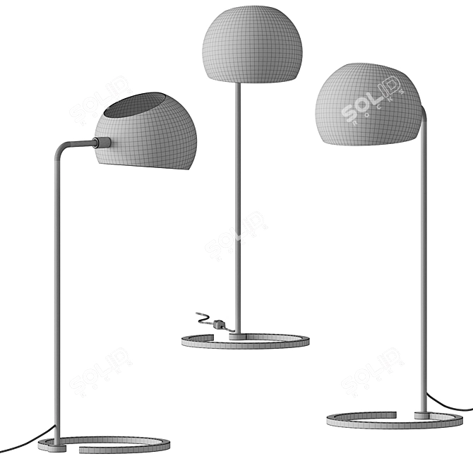 Minimalist Industrial Desk Lamp 3D model image 2