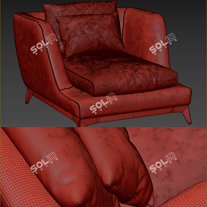 Brando Armchair 3D Model 3D model image 5