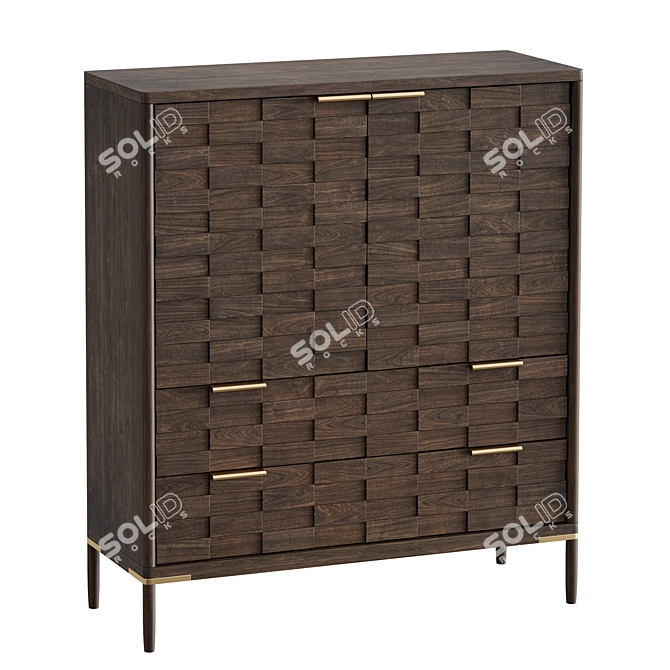 Textures 2-Drawer Oak Chest 3D model image 2
