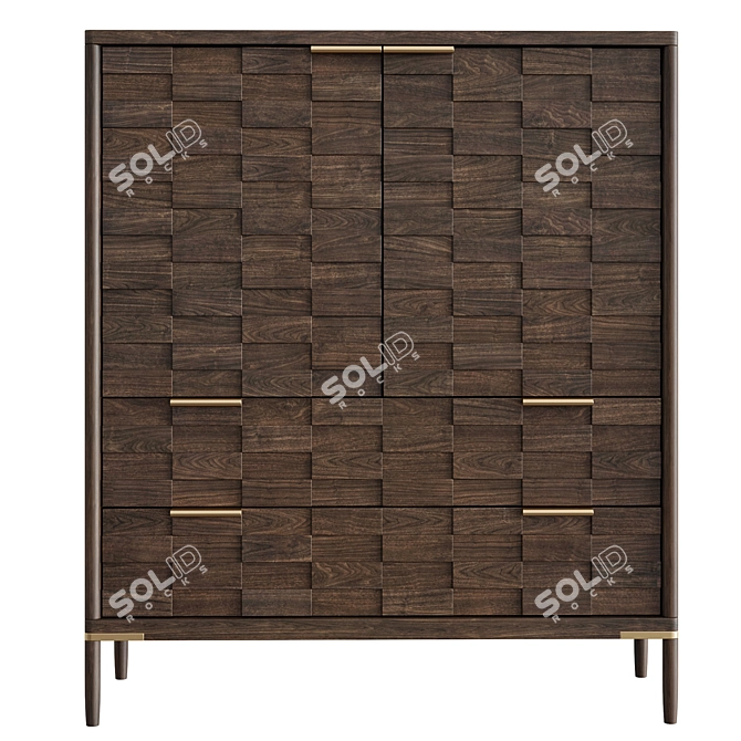 Textures 2-Drawer Oak Chest 3D model image 3
