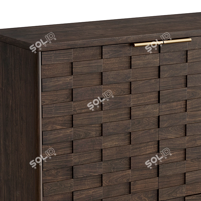 Textures 2-Drawer Oak Chest 3D model image 4
