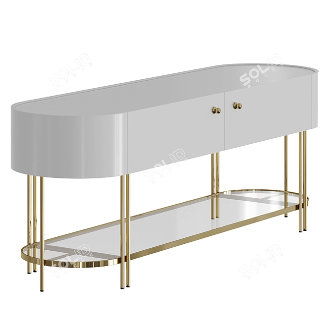 Elegant White TV Stand Nekkar 3D model image 2