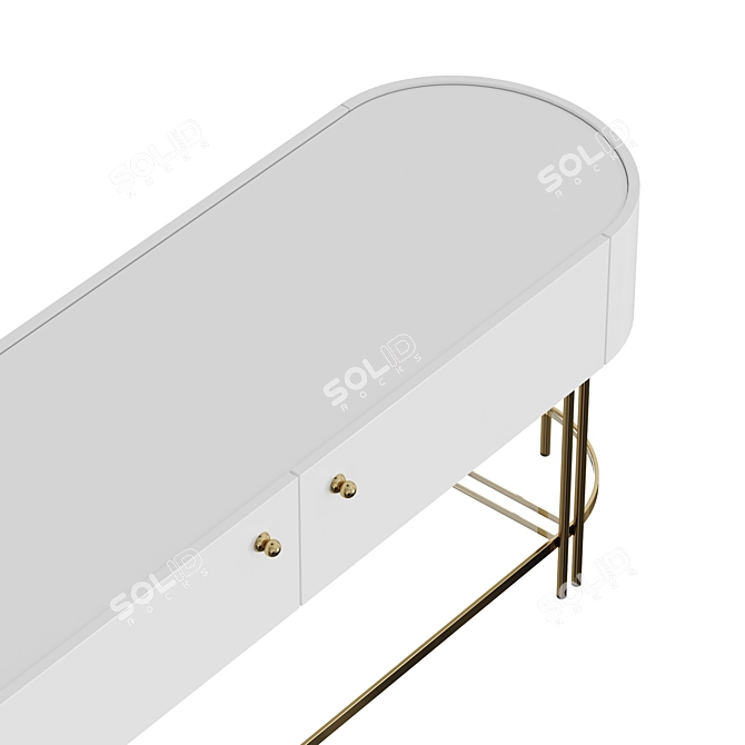 Elegant White TV Stand Nekkar 3D model image 3