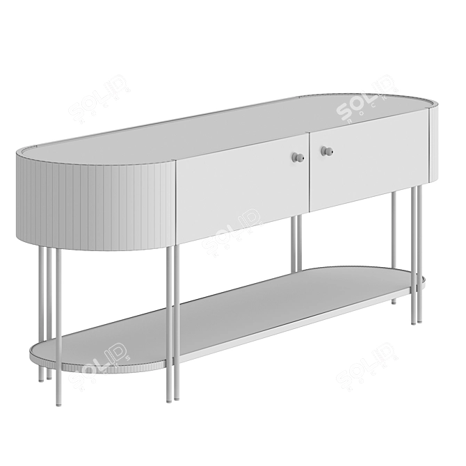 Elegant White TV Stand Nekkar 3D model image 4