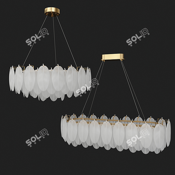 Glass Feather Chandelier Collection 3D model image 5