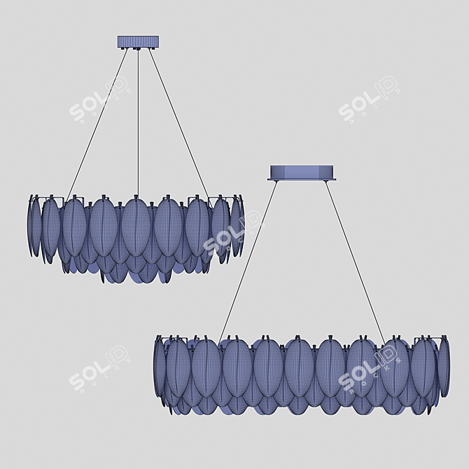 Glass Feather Chandelier Collection 3D model image 6