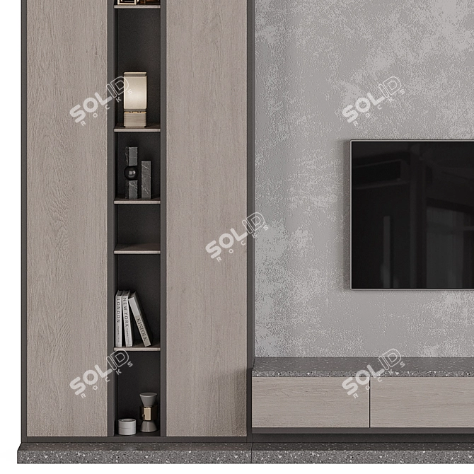 Modern TV Wall Unit Set 3D model image 4