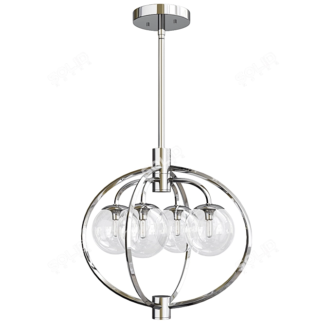 Modern 4-Light Chandelier 22 3D model image 1