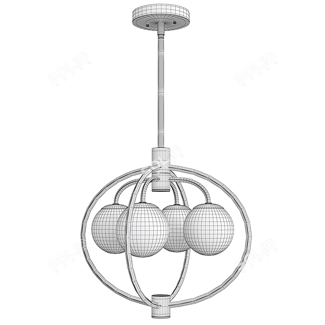 Modern 4-Light Chandelier 22 3D model image 2