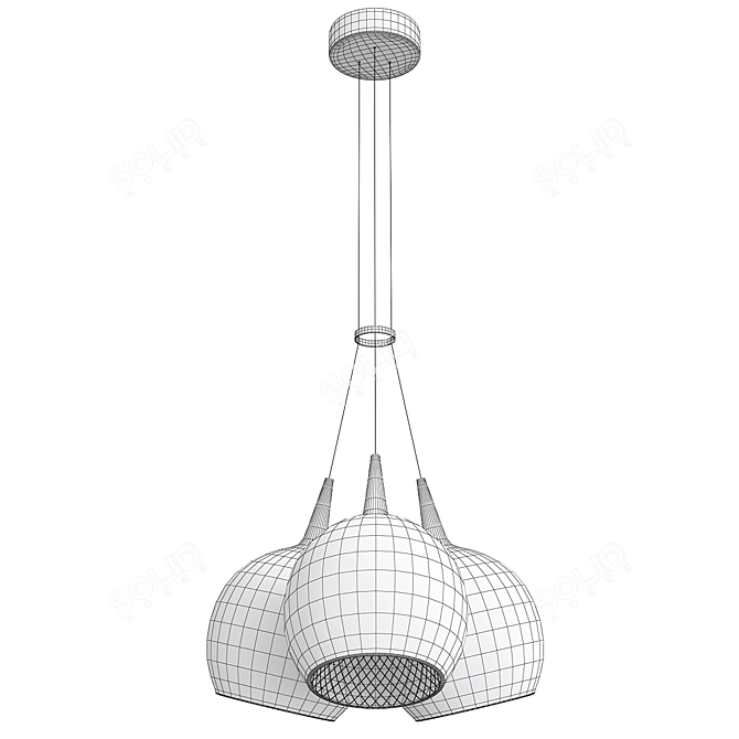 Elegant 2013 Polished Nickel Pendant 3D model image 2