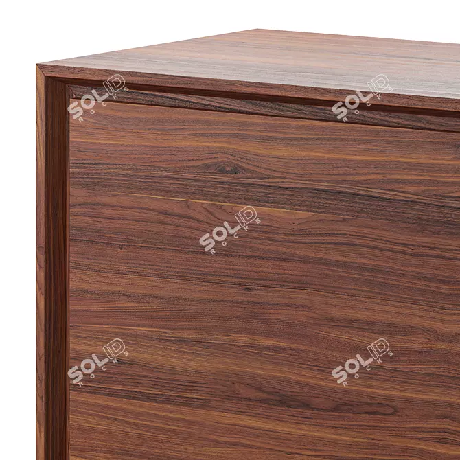 Vintage Wooden 1950s Sideboard 3D model image 5