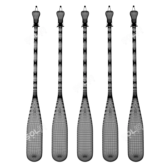 Lake House Oar Set 3D model image 2