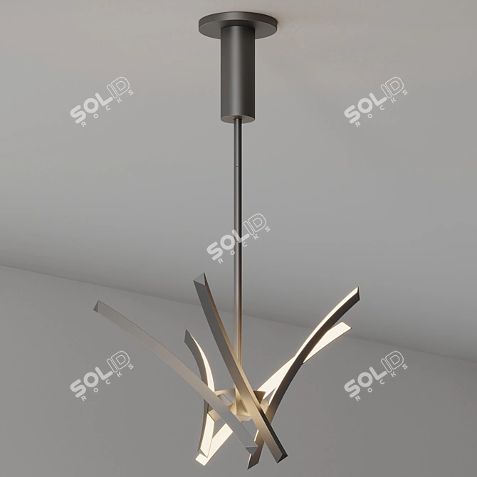 Modern Industrial LED Chandelier 3D model image 3
