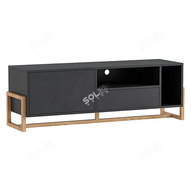 Modern TV Lowboard Monserrat Organizer 3D model image 1