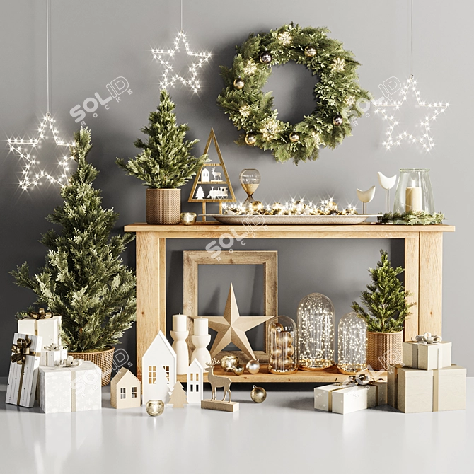 Festive Living Room Decor Set 3D model image 1