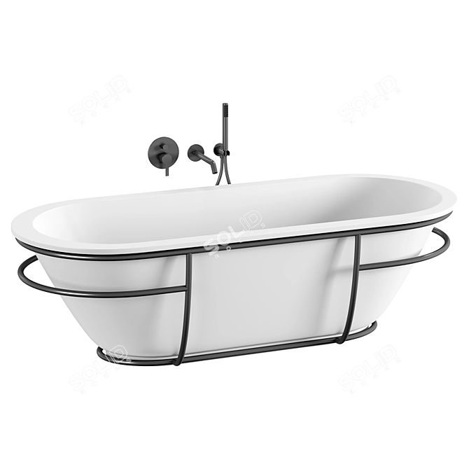 Elegant Stone Freestanding Bath 1800mm 3D model image 2