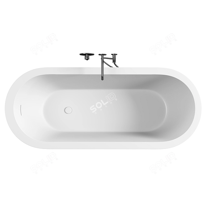 Elegant Stone Freestanding Bath 1800mm 3D model image 3