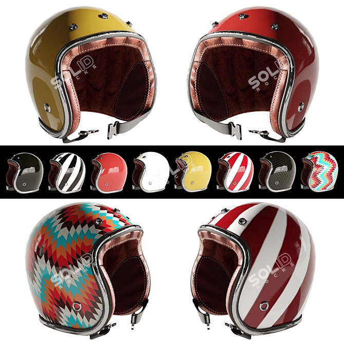 Racing Helmet Set 3D Models 3D model image 1