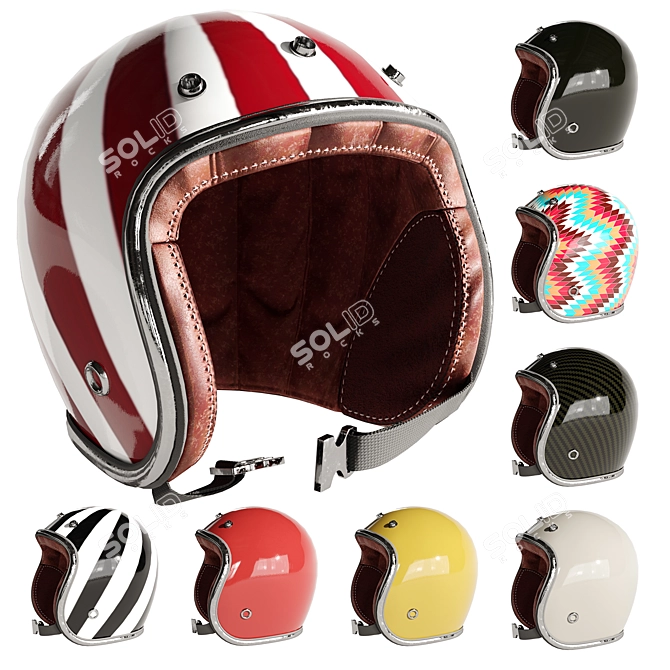 Racing Helmet Set 3D Models 3D model image 8