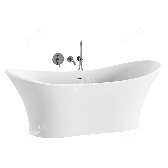 Luxury Amalfi Stone Bath 1750mm 3D model image 2