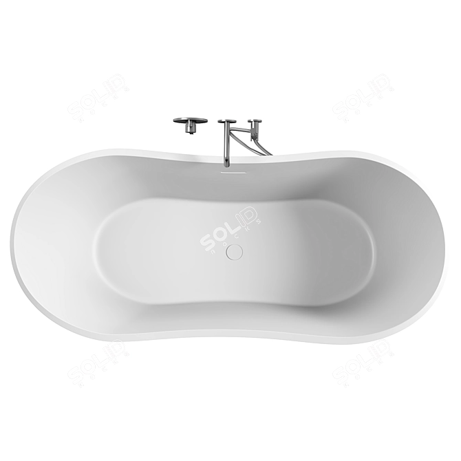 Luxury Amalfi Stone Bath 1750mm 3D model image 3