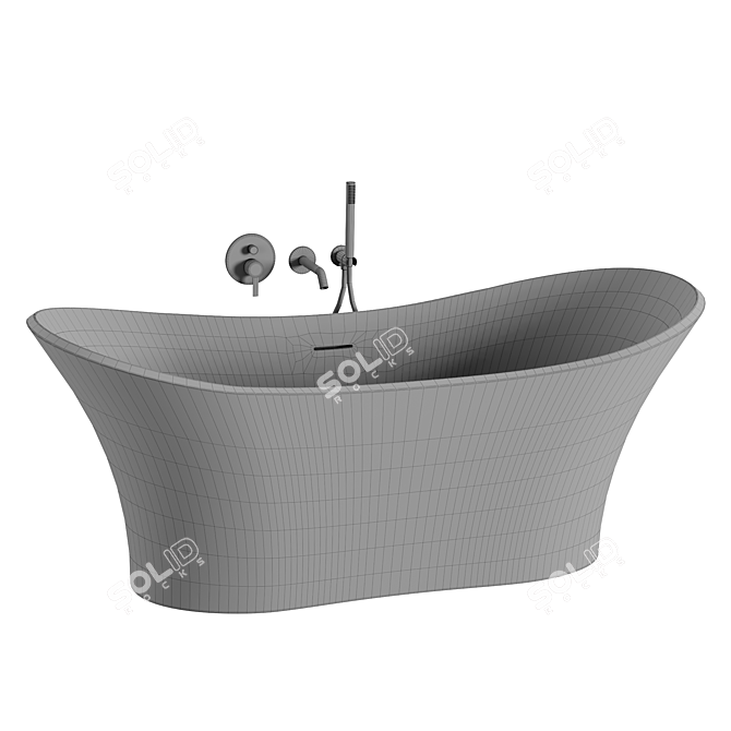 Luxury Amalfi Stone Bath 1750mm 3D model image 4