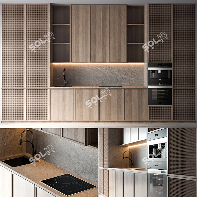 Modern Kitchen Set with High-End Appliances 3D model image 1
