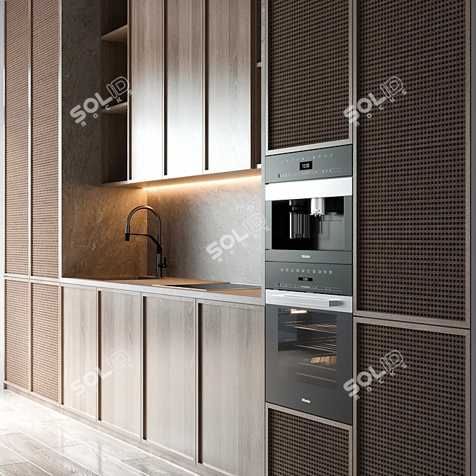 Modern Kitchen Set with High-End Appliances 3D model image 2