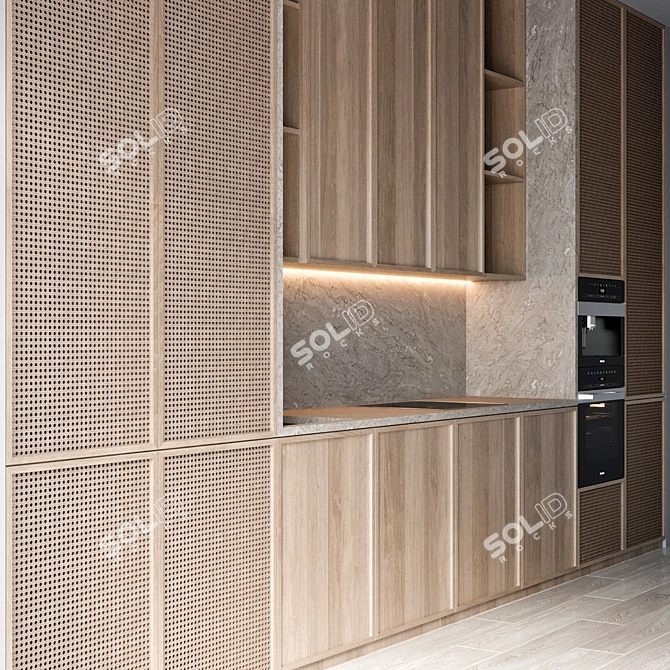 Modern Kitchen Set with High-End Appliances 3D model image 3